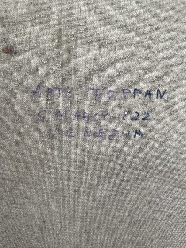 Handwritten signature of Arte Toppan dated 1922, located in Venice.